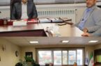 دیدار عبدالرضا ابراهیمی مدیر عامل و نائب رئیس هیئت مدیره شرکت سیمان خزر با دکتر مرتضوی مدیرکل تامین اجتماعی استان گیلان